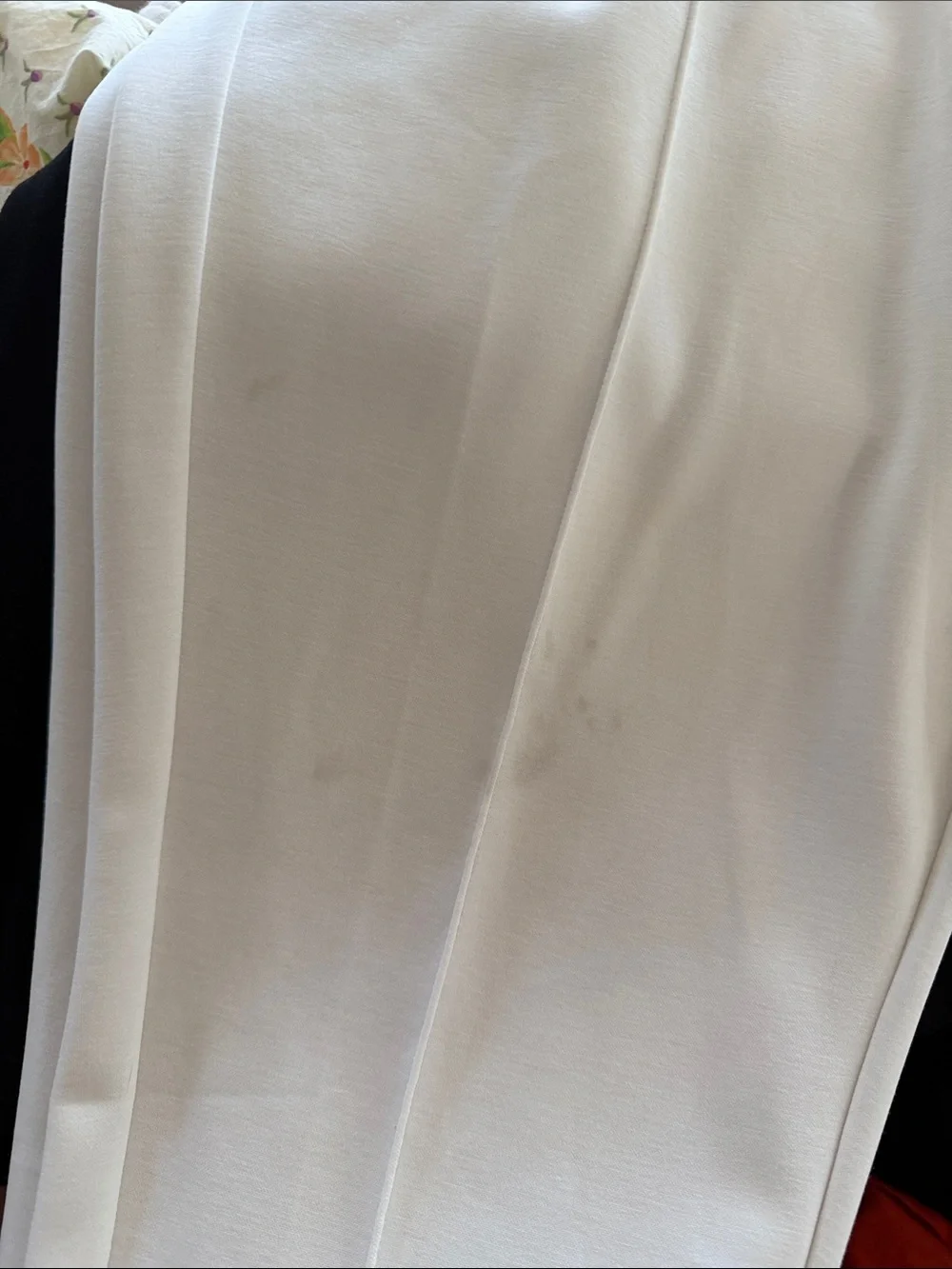 Scuba-Knit White Jogger Pants - Drawstring Waist